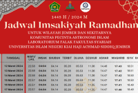 Jadwal Imsakiyah Fakultas Syariah UIN KHAS Jember (Sumber: Istimewa)
