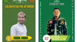 01 - Nuril Huda
02 - Ahmad Musofa
Potret flayer kampanye calon Ketua PAC GP. Ansor 2024-2026.