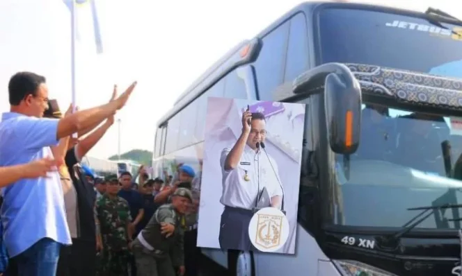 Anies Baswedan saat Pidato dan Pelepasan Mudik Gratis Pemprov DKI Jakarta Tahun 2022 (Sumber: Instagram @aniesbaswedan)
