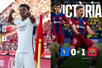 Poster Skor Kemenangan Real Madrid dan Barcelona (Sumber: Saluran resmi WhatsApp FC Barcelona dan Real Madrid C.F)