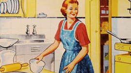 Ilustrasi Perempuan Memasak Di dapur - Lebaran Bersama Keluarga Besar