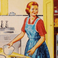 Ilustrasi Perempuan Memasak Di dapur - Lebaran Bersama Keluarga Besar
