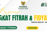 Tangkapan Layar Besaran Zakat Fitrah dan Fidyah Instagram @BaznasJember