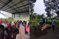 Foto Istimewa - Warga Desa Sumberarum, Kecamatan Songgon, Banyuwangi sedang menyembelih sapi, dan antri untuk menyelep daging. 
