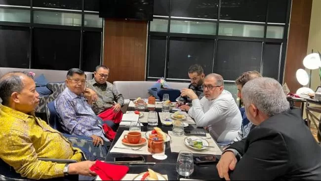 Ilustrasi gambar pertemuan delegasi Jusuf Kalla dengan Hamas (Sumber laman Kompas.tv)