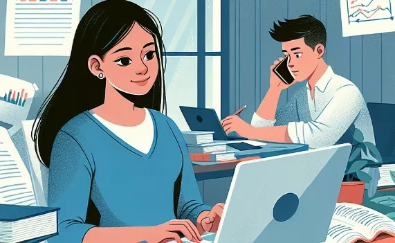 Ilustrasi gambar Mahasiswa sambil Bekerja sumber by Frensia.id
