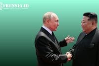 Ilustrasi gambar Presiden Rusia Vladimir Putin dan Kim Jong Un Presiden DPRK sumber edit by elriyadh 