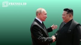 Ilustrasi gambar Presiden Rusia Vladimir Putin dan Kim Jong Un Presiden DPRK sumber edit by elriyadh 