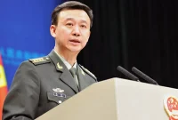 Ilustrasi gambar juru bicara Kementerian Pertahanan Tiongkok Wo Qian, sumber media X