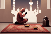 Ilustrasi Seorang Muslim Menjalankan Puasa Sunnah Tarwiyah - Sam Ridwan/Frensia.id