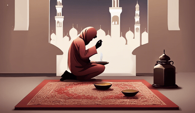 Ilustrasi Seorang Muslim Menjalankan Puasa Sunnah Tarwiyah - Sam Ridwan/Frensia.id