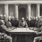 Ilustrasi Potret Berlangsungnya Perjanjian Versailles 1919 - Sam Ridwan (Frensia.id)