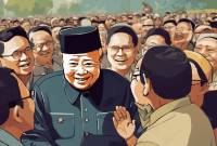 Ilustrasi Presiden Soeharto saat Merayakan Hari Keluarga Nasional - Sam Ridwan (Frensia.id)