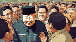Ilustrasi Presiden Soeharto saat Merayakan Hari Keluarga Nasional - Sam Ridwan (Frensia.id)