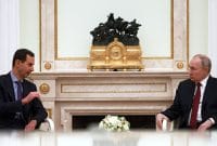 Ilustrasi gambar Presiden Bashar al-Assad dan Presiden Vladimir Putin sumber tangkapan layar media X 