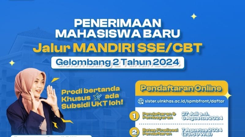Ilustrasi gambar Penerimaan Mahasiswa Baru jalur UM Mandiri UIN KHAS Jember, sumber tangkapan layar IG uinkhasofficial