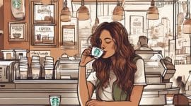 Gambar Minum Kopi Di Starbucks, Disebut Periset Hanya Sosialisasi dan Gaya Hidup (sumber: Imam/AI)