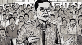 Ilustrasi Kuntowijoyo - Cendekiawan dan Sejarawan Muslim Indonesia (by Sam Ridwan / Frensia.id)