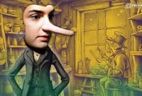 Gambar Persis Pinokio Jawa, Di Amerika Dianggap Penganggu Demokrasi (Sumber: indigodergisi dan Ilustrasi Mashur Imam)