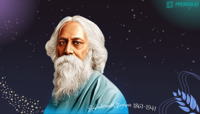 foto sang pujangga India Rabindranath Taghore (Ilustrasi/Prastyo)