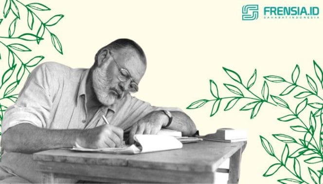 foto ernest hemingway menulis (Ilustrasi/prase)