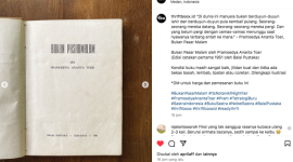 Cetakan pertama buku 'Bukan Pasar Malam' karya Pramoedya Ananta Toer - Instagram/Thriftboox.id