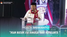 Gambar Hendy Siswanto Singgung Korupsi Bansos (Sumber: Grafis/KPU Jember)
