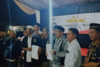 Kapolsek Jenggawah, AKP Eko Basuki Teguh bersama Pimpinan Parpol saat Deklarasi Pilkada Damai dalam Doa Bersama (Sumber: frensia.id/ Faiq Al Himam 
