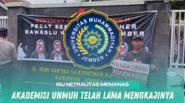 Gambar Isu Netralitas Penyelenggara Pemilu Jember Memanas, Akademisi UNMUH Telah Lama Mengkajinya (Sumber: Frensia/Faiq Al Himam)