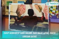 Gambar "Surip Mengintip Sang Dalang dari Balik Layar, Suatu Lukisan Satire" sumber tangkapan layar IG @_zukkk