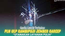 Gambar Gardu Listrik Terbakar, PLN ULP Rambipuji Jember Garcep, Utamakan Layanan Pulih (Sumber: Frensia/Mashur Imam)