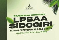 Flyer Meriahkan Ramadhan dengan Kursus Bahasa Arab dan Syi'ir Pondok Pesantren Sidogiri (Tangkapan Layar Instagram @s1dogiri)