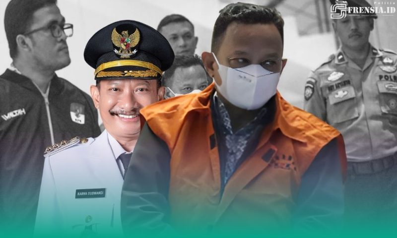Gambar Karna Suswandi, Bupati Situbondo Pakai Baju Oranye, Resmi Ditahan KPK (Sumber: Grafis Frensia)