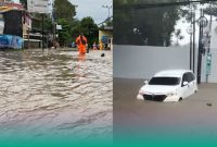 Gambar Mobil di Jalan Kaliurang Jember Terseret Arus Banjir (Sumber: Gita Pamuji/Frensia)
