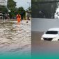 Gambar Mobil di Jalan Kaliurang Jember Terseret Arus Banjir (Sumber: Gita Pamuji/Frensia)