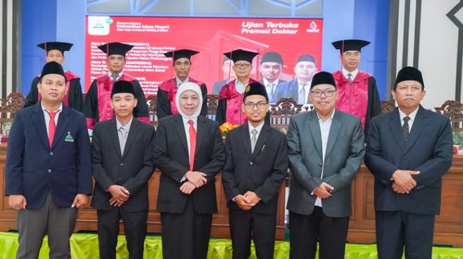 Khofifah Indar Parawansa saat Hadiri Promosi Doktor Program Beasiswa LPPD Jawa Timur di UIN KHAS Jember (Sumber: Istimewa)