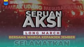 Gambar Beredar! Seruan Aksi Penolakan Tambak Udang Desa Kepanjen Jember, Diinisiasi PMII (Sumber: Poster PMII Jember)