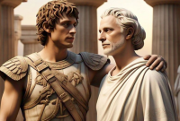 Ilustrasi Alexander The Great dan Aristoteles