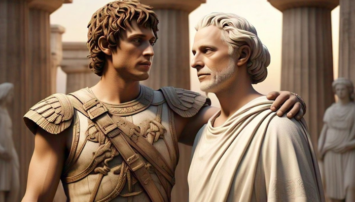 Ilustrasi Alexander The Great dan Aristoteles