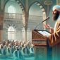 Ilustrasi Seorang Khatib sedang Berkhutbah Jumat (Sumber: Generated AI)