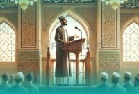 Ilustrasi seorang khatib sedang berkhutbah Jumat (Sumber: Generated AI)