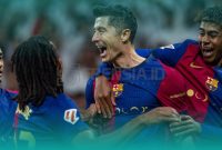 Selebrasi Pemain Barcelona saat Merayakan Kemenangan atas Real Madrid (Sumber: Getty Images)