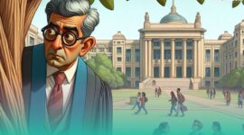 Gambar Gaji Melimpah! Banyak Profesor Kampus Tak Bernyali di Ruang Publik (Sumber: Frensia Grafis/AI)