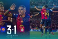 Kolase Kemenangan Barcelona atas Benfica (Sumber: Saluran Barcelona)