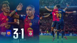 Kolase Kemenangan Barcelona atas Benfica (Sumber: Saluran Barcelona)