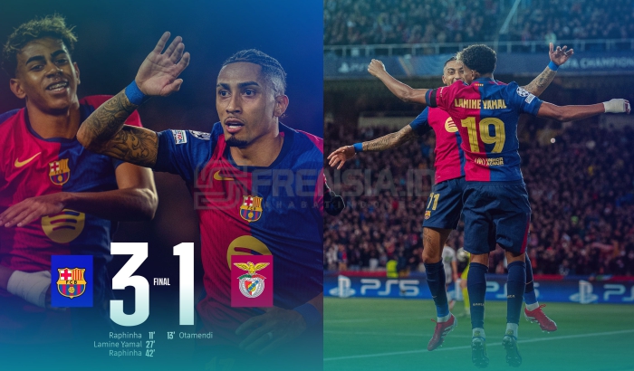 Kolase Kemenangan Barcelona atas Benfica (Sumber: Saluran Barcelona)