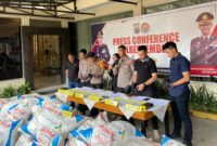 Acara konferensi pers di Mapolres Jember (Sumber foto: Sigit Gita Pamuji)