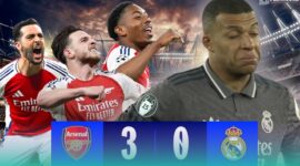 Gambar Real Madrid: Sang Juara 15 UCL, Dipermalukan Arsenal! (Sumber: Grafis Frensia)