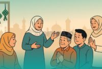 Ilustrasi Silaturahim Saat Lebaran (Sumber: Generated AI)