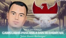 Gambar Garis Laras Pancasila dan Hudaibiyah: Jalan Damai Berbangsa (Sumber: Grafis Frensia)